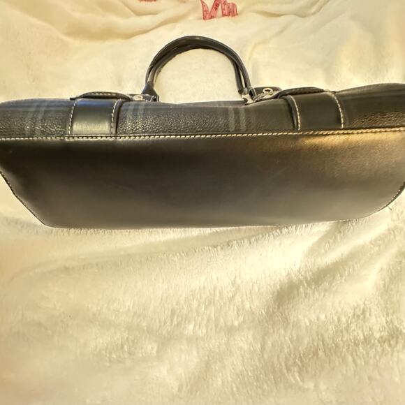 Tartan Plaid Bowler Bag Faux Leather Buckle Shoulder Bag - Picture 12 of 13